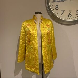 Vintage Yellow Embroidered Quilted Jacket